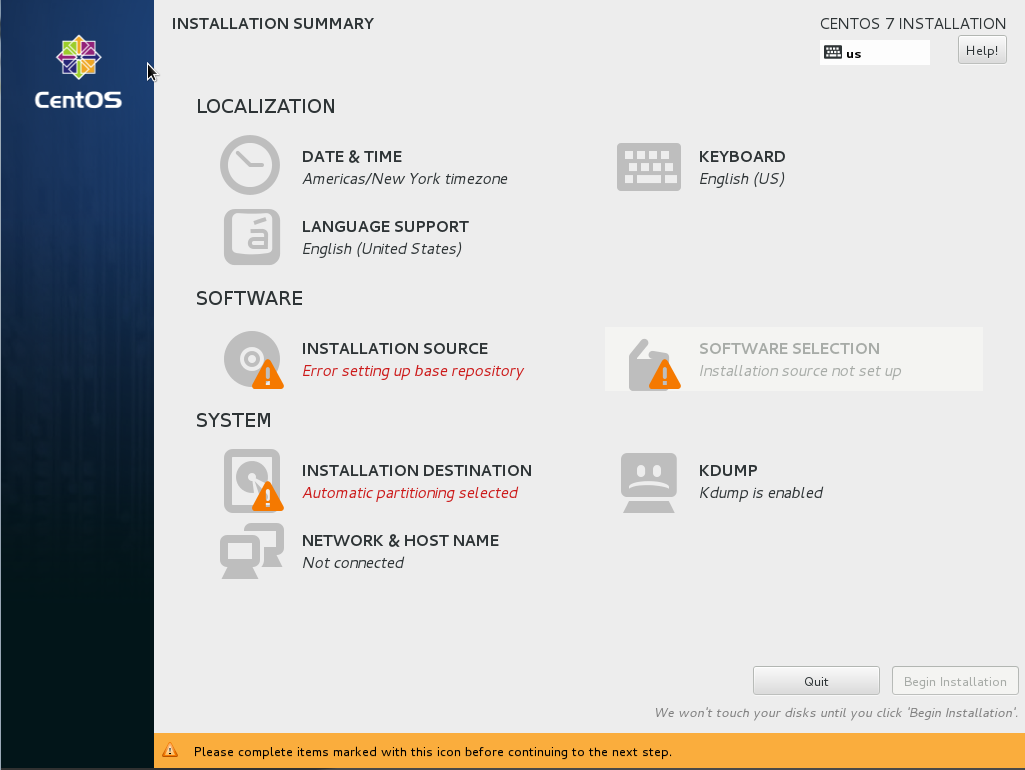 Instalace CentOS 7 TvujWeb.CZ nápověda