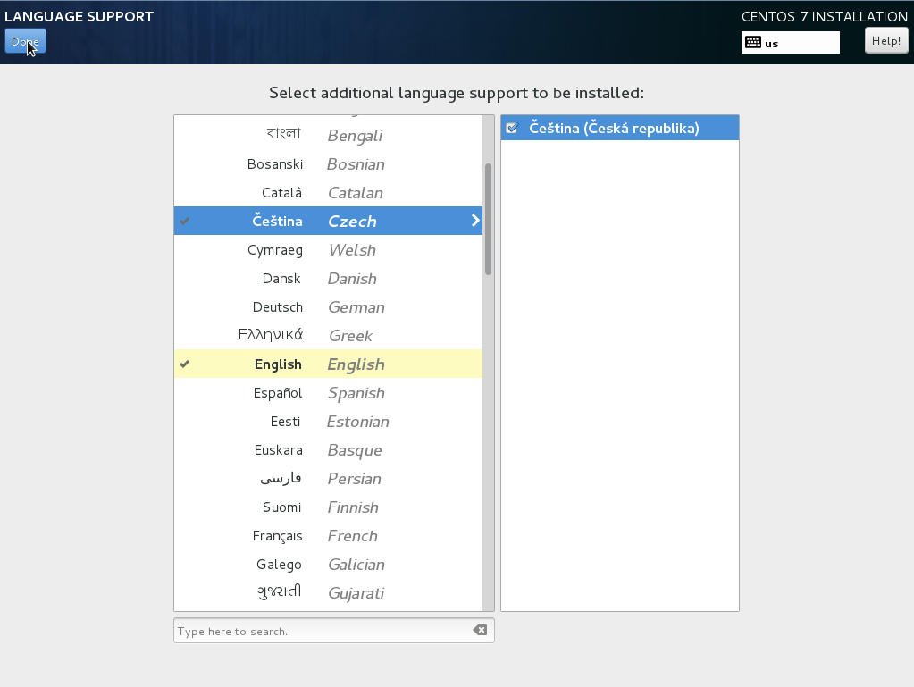 Instalace CentOS 7 TvujWeb.CZ nápověda