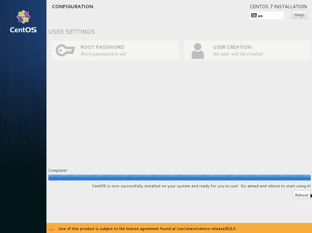 Instalace CentOS 7 TvujWeb.CZ nápověda
