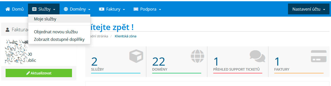 Nápověda TvujWeb.cz