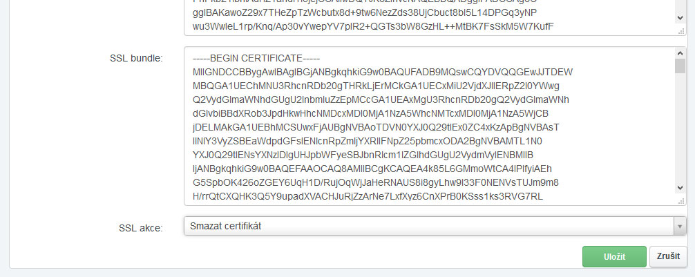 Let's Encrypt - výběr stránky