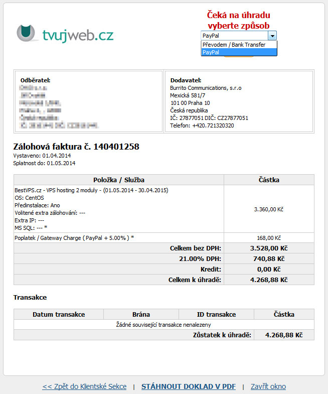 Nápověda TvujWeb.cz