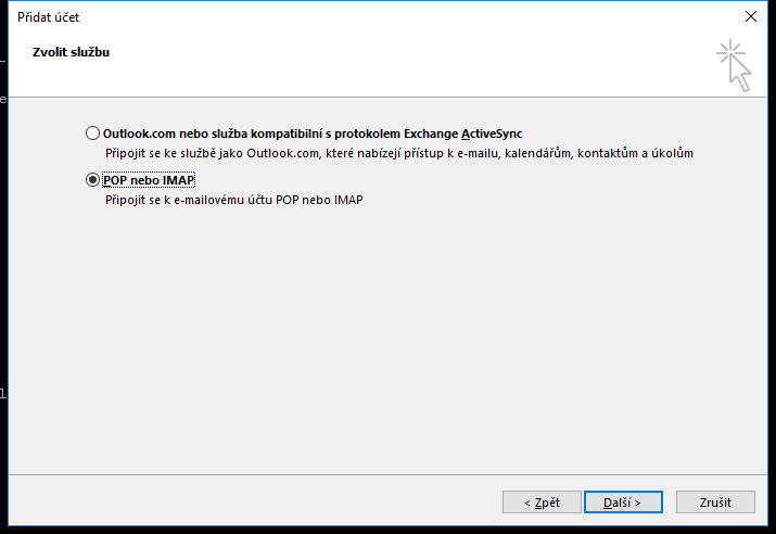 Tvujweb.cz Nápověda - Nastavení IMAP pro Outlook 2016 Tvujweb.cz Nápověda - Nastavení IMAP pro Outlook 2016