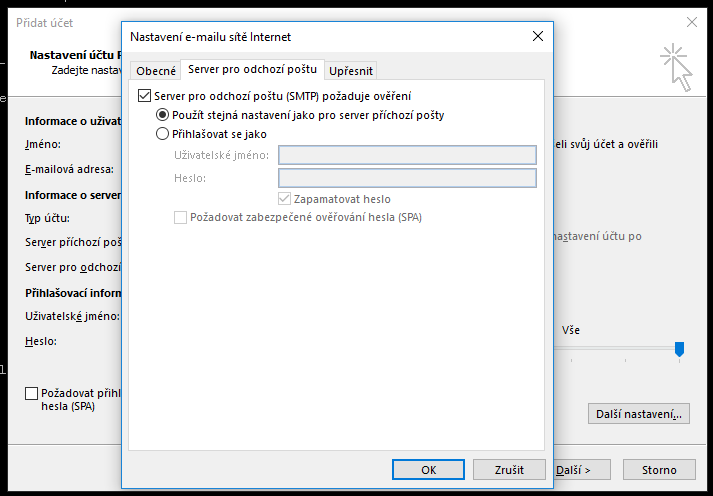 Tvujweb.cz Nápověda - Nastavení IMAP pro Outlook 2016 Tvujweb.cz Nápověda - Nastavení IMAP pro Outlook 2016