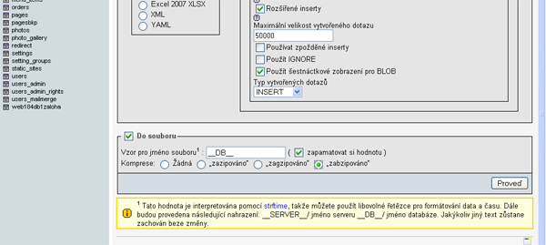 Nápověda TvujWeb.cz