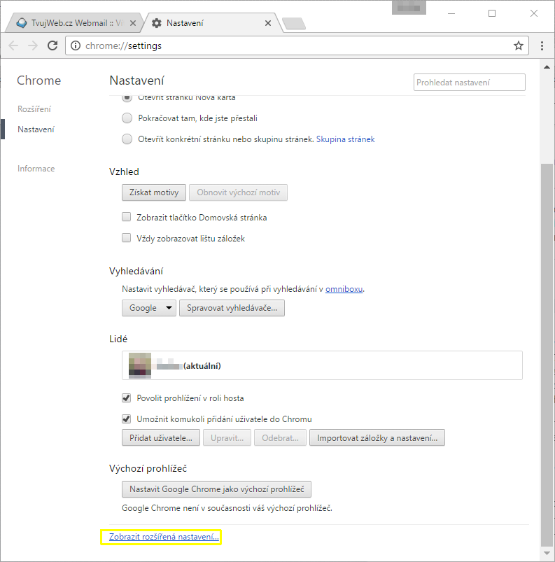 Nápověda TvujWeb.cz
