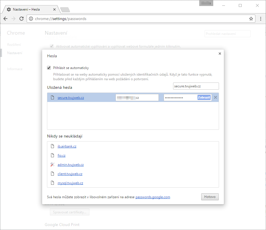 Nápověda TvujWeb.cz