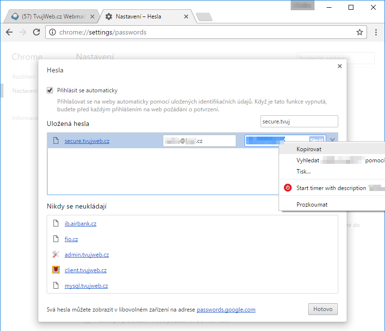 Nápověda TvujWeb.cz