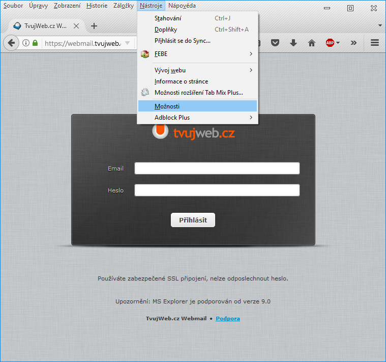 Nápověda TvujWeb.cz