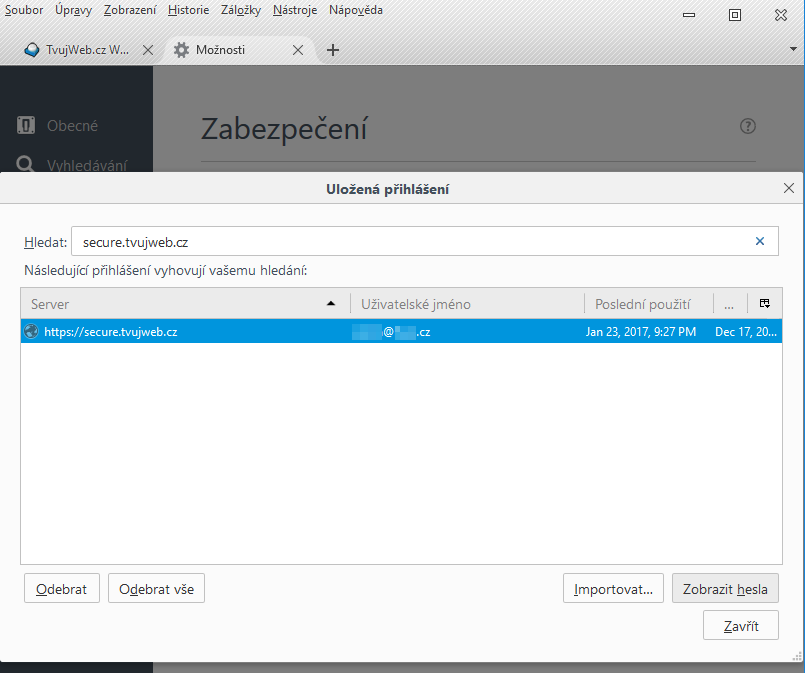 Nápověda TvujWeb.cz