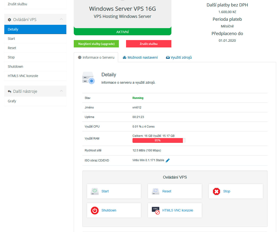 TvujWeb.cz VPS - Nápověda - Windows Server 2019 - část1 - VirtIO