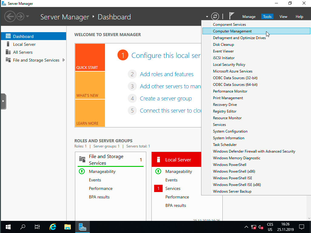 TvujWeb.cz VPS hosting- Windows server 2019 nápověda