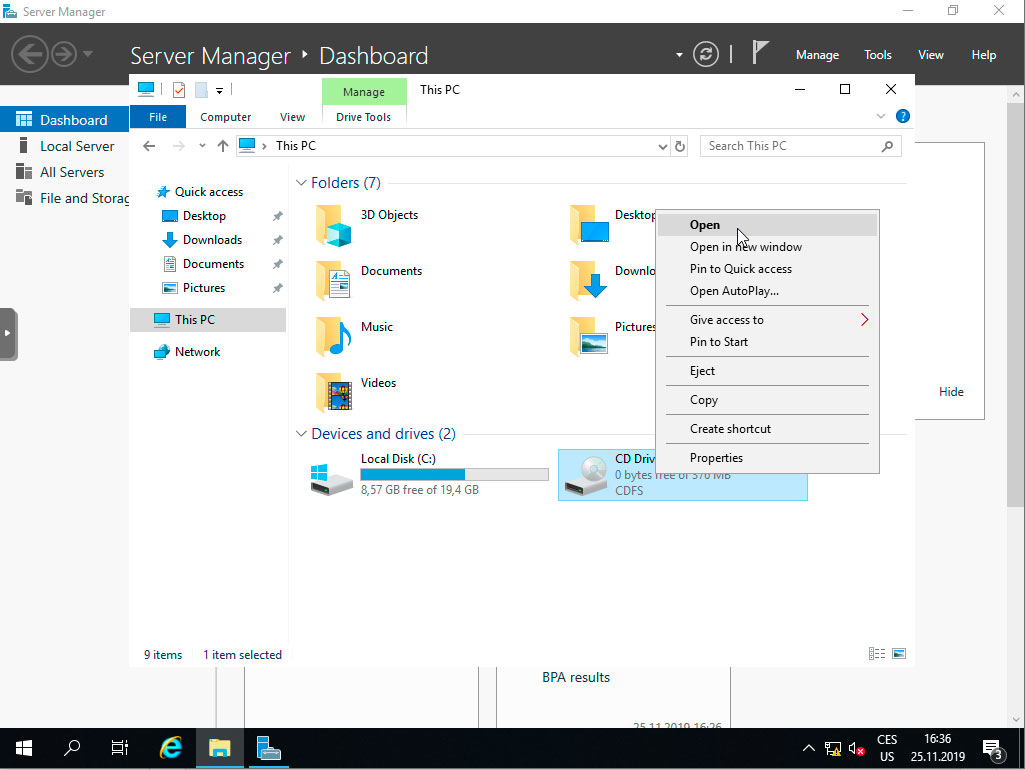 TvujWeb.cz VPS hosting- Windows Server 2019 nápověda